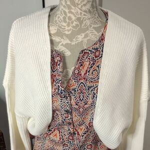 Elegant Cream Women's Open Cardigan Crop Sweater Khol's